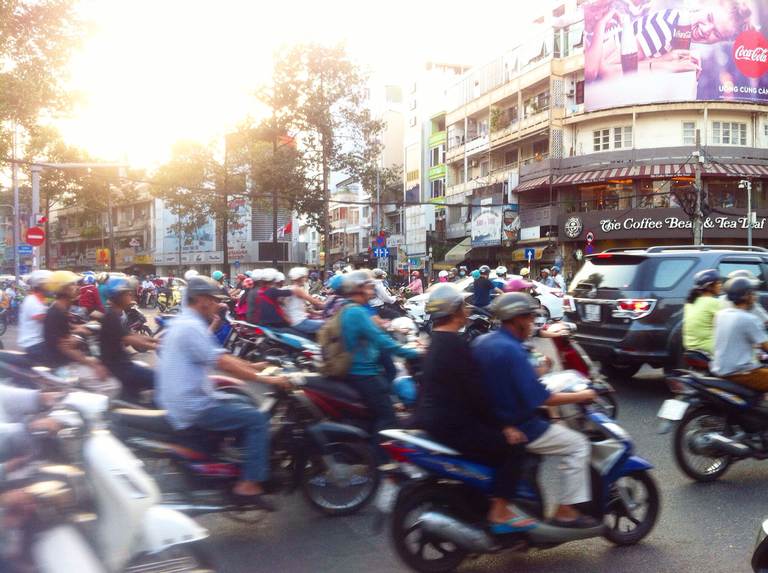 vietnam, hochiminh, saigon, street, traffic, city view, вьетнам, хошимин, сайгон, улица, трафик, городской вид